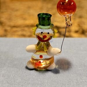 Glass Clown Figurine with Balloon 2"